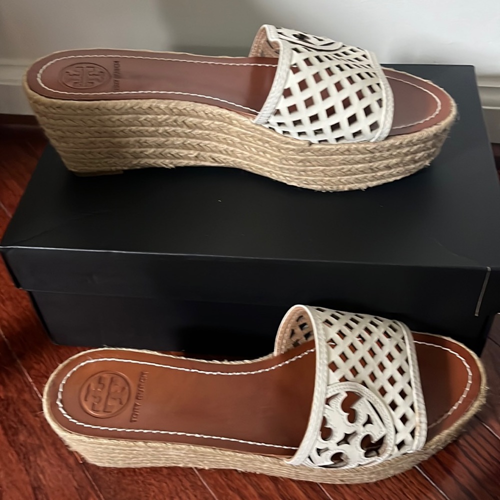 White Tory Burch Sandals